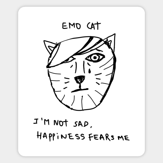 Emo cat Magnet by Agape Art